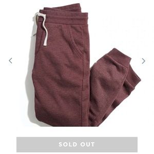 Fleece Jogger Sweatpants in Cabernet Heather nwt